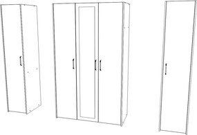 Malmo V5 gardróbrendszer, Fehér tölgy / Antracit, 204 cm