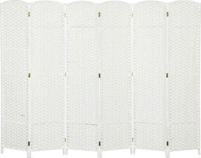 HOMCOM 6-panelos Szobakülönítő 240x170 cm - Összecsukható Szobaseparátor Élőszobába, Hálószobába, Irodába, Fehér | Aosom