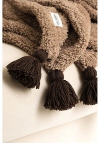 Barna mikroplüss ágytakaró franciaágyra 200x220 cm Pufffy – Mijolnir