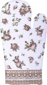 Konyhai kesztyű Virágok bézs árnyalatok