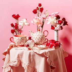 Piros-fehér kerámia bögre 400 ml You are My Cup of Tea – Sass &amp; Belle