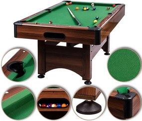 GamesPlanet® Biliárdasztal TRENDLINE Zöld 6ft 184 x 108 cm