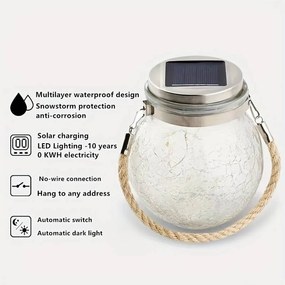 Kötélen Függő, Felakasztható Napelemes 30 LED-es Kerti Lámpa Solar Kempinglámpa Kemping Lámpa Választható Szín