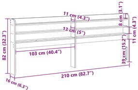 fehér tömör fenyőfa fejtámla polcokkal 200 cm