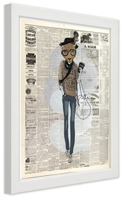 Gario Poszter Absztrakt leopárd egy újság hátterén A keret színe: Fehér, Méret: 20 x 30 cm