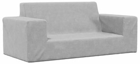 vidaXL kétszemélyes világosszürke puha plüss gyerekkanapé