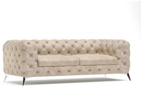 Bézs bársony kanapé 225 cm Chelsea – Ropez