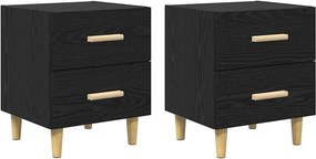 vidaXL Ágyat tartó szekrény 2 pcs Fekete tölgy 40 x 35 x 47.5cm