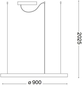 Ideal Lux - LED csillár kábelre függesztett ORACLE SLIM LED/42W/230V 3000K átmérő 90 cm fekete
