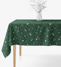 Goldea karácsonyi teflonbevonatú asztalterítő - csillagok zöld alapon 140 x 220 cm