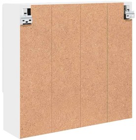 Tükörszekrény polcokkal tárolóval Fehér 59 x 17 x 55 cm Faanyag