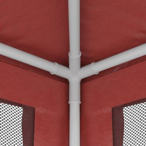 piros HDPE rendezvénysátor 4 hálós oldalfallal 2,5x2,5 m