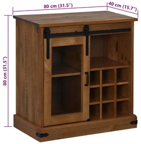 HALDEN tömör fa komód tolóajtós 80x40x80 cm