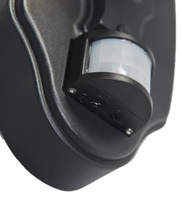 Kültéri fali lámpa fekete mozgásérzékelővel IP44 - New Orleans up