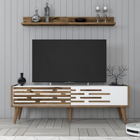 Valensiya TV-állvány, dió-fehér, 140 cm – TR845HCT5385