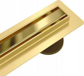 Aquauno 360 Slim Lineáris Lefolyó Forgatható Szifon 80cm Arany Tükör Alacsony