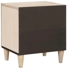Éjjeli asztal 2 pcs Bézs 40 x 33 x 46 cm tömör mangófa