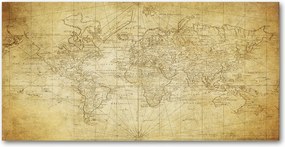 Konyhai panel Régi világtérkép 140x70 cm Ragasztó