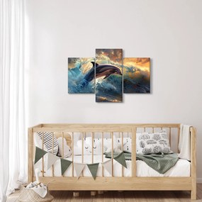Kép - Delfin, illusztrációk (90x60 cm)