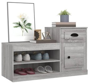 szürke sonoma színű szerelt fa cipősszekrény 100x42x60 cm