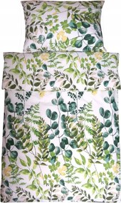 Pamut ágynemű 140x200+70x90 1033 zöld levél