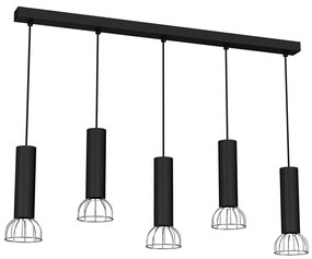 Csillár zsinóron DANTE 5xGU10/25W/230V fekete/fényes króm