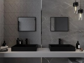 Mexen Loft téglalap alakú fürdőszobai tükör 50 x 40 cm, fekete keret - 9852-050-040-000-70