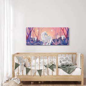 Kép - egyszarvú alatt egy varázslatos erdőben (120x50 cm)