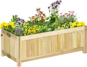 Outsunny Összecsukható Fa Virágtartó Kertvédő Ágy 4 Lábbal Zöldségek és Virágok Növesztésére Kültérre Teraszra 70x30x25 cm Természetes | Aosom