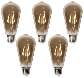 5 db E27 dimbare LED lamp ST64 smoke 2W 200 lm 2700K
