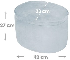 Világoskék bársony gyerek puff Lil Sofa – Roba