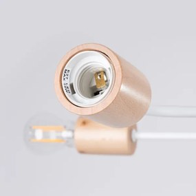 Sollux SL.1667 - Felületre szerelhető csillár TIMBO 8xE27/15W/230V fehér/bézs/bükkfa