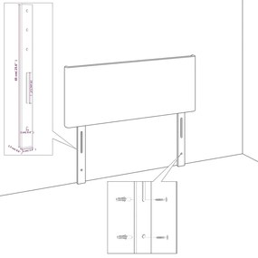 4 db fekete szövet fejtámla 72 x 5 x 78/88 cm
