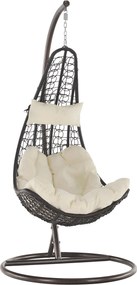 Függő fotel, barna / krém, KALEA 2 NEW