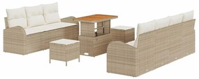 vidaXL Kerti Kanapé Szett párnával tárolóval 10 pcs Beige és krém
