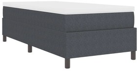 Boxspring Ágy Matraccal Sötét Szürke 100 x 200 cm Kordbársony