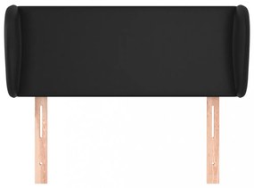 fekete műbőr szárnyas fejtámla 83x23x78/88 cm