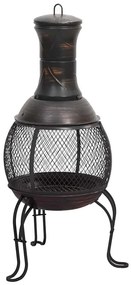 acél kerti tűzhely piszkavassal 39 x 39 x 90 cm