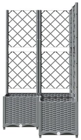 világosszürke PP rácsos kerti ültetőláda 80 x 80 x 136 cm