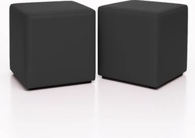 EMI kocka alakú fekete műbőr babzsákfotel