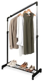 Fekete fém teleszkópos-gurulós ruhatartó állvány Under Stairs – Compactor