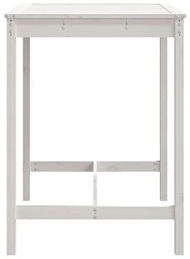 fehér tömör fenyőfa kerti asztal 82,5x82,5x110 cm