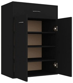 fekete szerelt fa cipősszekrény 60 x 35 x 84 cm