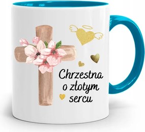 Keresztelői Bögre Kék Ajándék fényképes nyomtatással