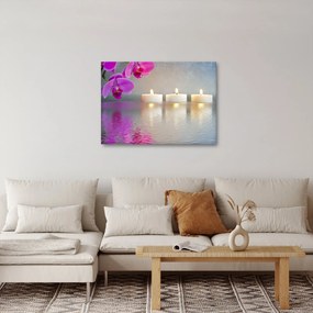 Gyertyák a vízen képe (70x50 cm)