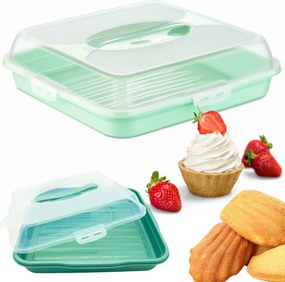 Sütemény Fedéllel Rendező Műanyag Doboz 35x35x11 CM