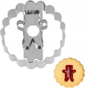Keksz lyukasztó forma maci töltelékkel Linzer 2w1 Birkmann