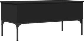vidaXL fekete szerelt fa és fém dohányzóasztal 100 x 50 x 45 cm