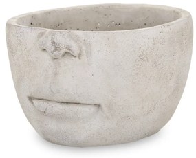 Cyrus design görög stĂlusĂș emberi arcot ĂĄbrĂĄzolĂł cement virĂĄgtartĂł kaspĂł szĂŒrke 12x18x18cm