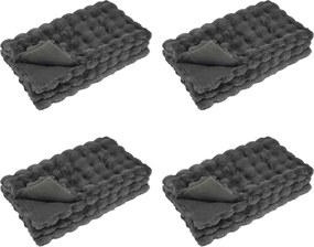 vidaXL Csúszásgátló műszőrme takaró Olite 4 pcs Sötétszürke Poliészter